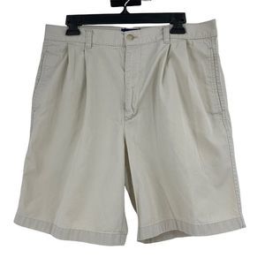 Men’s Charter Club Pleat Front Shorts Beige Chino 0383 Size 34